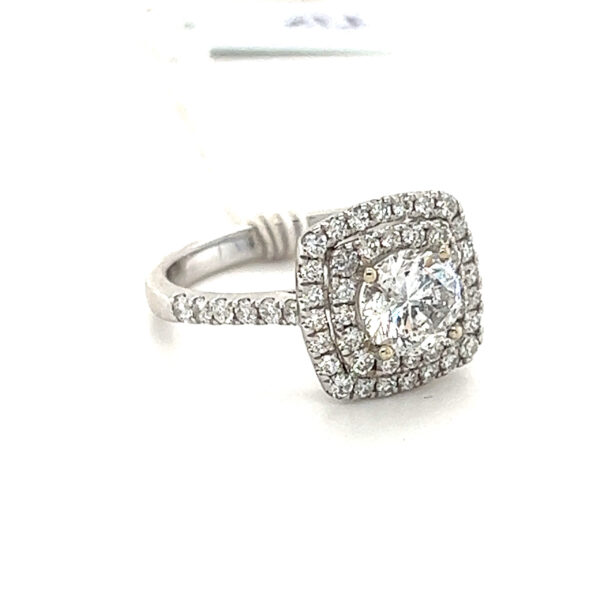 1.01 Round Diamond Double Halo Engagement Ring