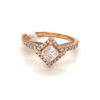 Princess Diamond Halo Engagement Ring in Rose Gold - Image 4
