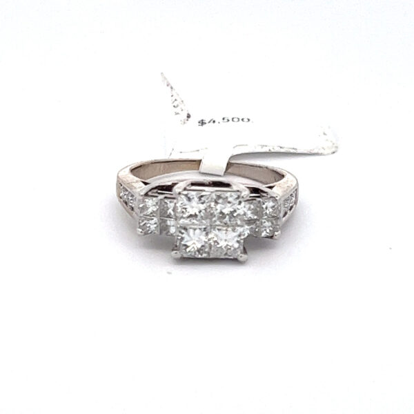 Princess Cut diamond Past, Present and Contemporary style 1.50 carats total
