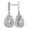 Natural Genuine Baguette & Round Diamonds .40 carats total weight Contemporary Earrings (14kt)
