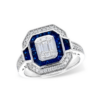 Natural Genuine Sapphire & Diamonds 1.40 carats total weight Vintage Design Ring (14kt)