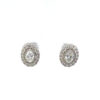 Oval diamond Halo Earring