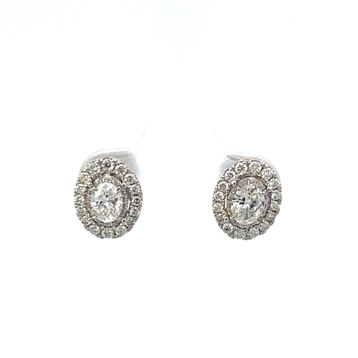 Oval diamond Halo Earring