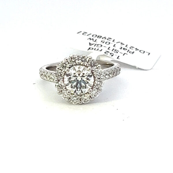 2.57 tw Halo Engagement Ring with natural mined diamonds.
