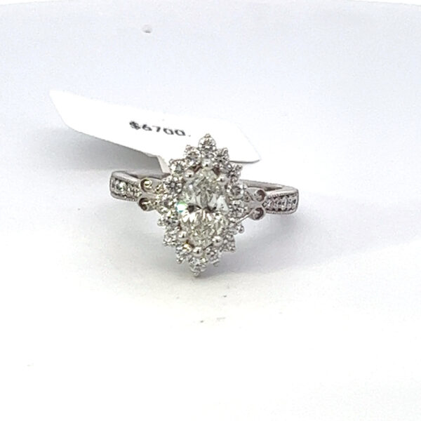 1.02 Marquise Halo Engagement Ring