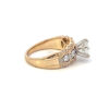 14 kt two-tone gold Modern Scalloped design Round Engagement Ring - Image 4