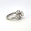 14 kt white gold Modern Swirl design Oval Engagement Ring - Image 4