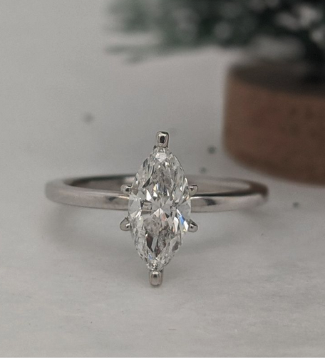 1.04 carat Marquise cut natural mined diamond that is an F in color and I1 clarity.