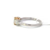Natural Yellow Radiant Cut diamond with white radiant cut diamonds in a 3 Diamond Ring .94 carats total weight - Image 3