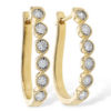 14 kt yellow gold natural minded diamond hoop earrings