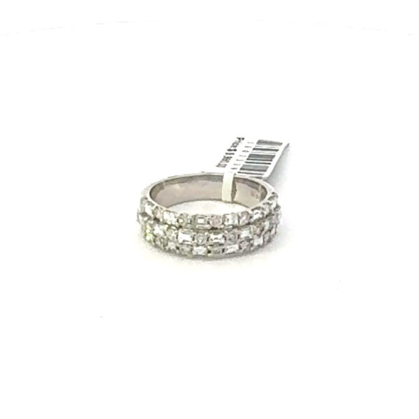 Three row Anniversary Ring w/ Natural Baguette & Round Diamonds! 1.60 carats total weight!