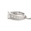 14 kt white gold Princess Cut Diamond Engagement Ring with 3.45 cts tw w/ Baguette & Round Side Diamonds - Image 3