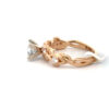 14 kt yellow gold 1.06 ct tw Princess Center Diamond Leaf Design Engagement Ring - Image 3