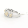 Ladies Natural Yellow & White Diamonds 14Kt White Gold Anniversary Ring with 1.97 cttw of Oval Diamonds with Halo - Image 4