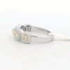 Ladies Natural Yellow & White Diamonds 14Kt White Gold Anniversary Ring with 1.00 cttw of Cushion Diamonds with Halo - Image 4