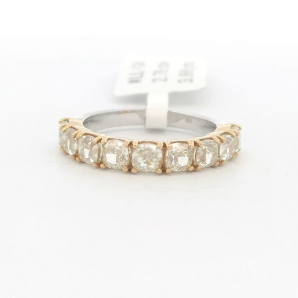 14Kt WG/YG band with 2.76 cttw of Natural Yellow cushions