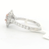 Ladies Natural Pink & White Diamonds 14Kt White & Rose Gold Engagement Ring with Oval Center & Double Halo 1.25 cttw - Image 4