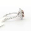 Ladies Natural Cognac & White Diamonds 14Kt White & Rose Gold Engagement Ring with Round Center & Double Halo 2.22 cttw - Image 2