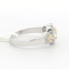 Ladies Natural Yellow & White Diamonds 14Kt White Gold 3 Oval Halo Ring with 1.10 cttw - Image 2