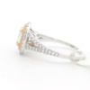 Ladies Natural Yellow & White Diamonds 14Kt white gold engagement ring 1.57 cttw oval center with double halo - Image 4