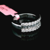 Baguette & Round Three Row Anniversary Ring 1.40 ctw white gold - Image 3