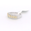 Ladies Natural Yellow & White Diamonds 14Kt White Gold 3 Row Anniversary Ring 1.97 cttw - Image 4