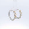 Ladies Natural Yellow & White Diamonds 14Kt White Gold Cushion with Halo Hoop Earrings 2.06 cttw - Image 2