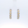 14Kt WG Cushion Hoop Earrings with 2.06 cttw of Natural Yellow & White Diamonds