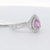 .90 ct. Pear Shaped Pink Sapphire & .33 tw. Diamond Ring in 14kt White Gold