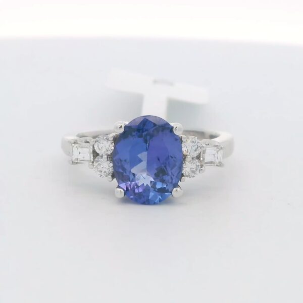 Ladies 14kt WG Tanzanite & Diamond Ring
