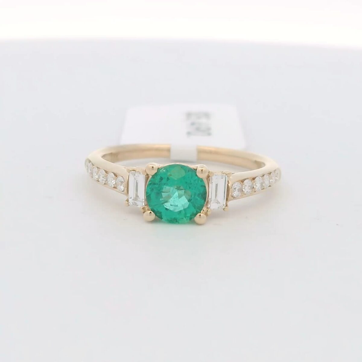 18kt Yellow Gold Emerald and Diamond Ring