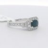 Ladies 18kt White Gold Oval Sapphire & Diamond Halo Ring 1.00 ct. Sapphire .50 tw. Diamonds