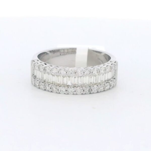14kt White Gold 3 Row Diamond Anniversary Ring (1.06 cttw.)