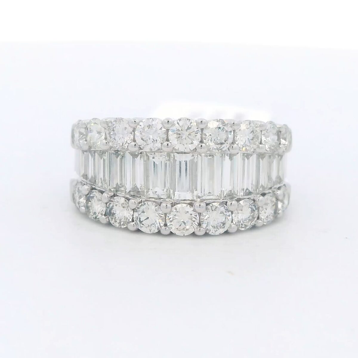 14kt White Gold 3 Row Diamond Anniversary Ring (3.19 cttw.)
