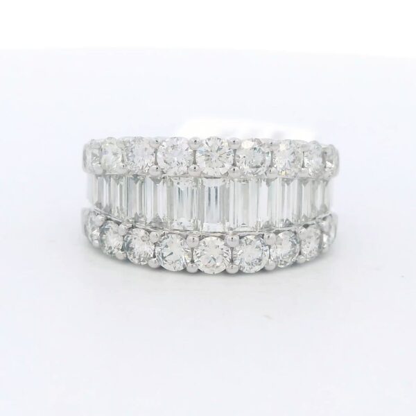 14kt White Gold 3 Row Diamond Anniversary Ring (3.19 cttw.)