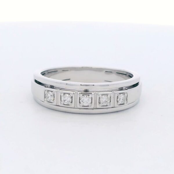 Men's 14kt WG Diamond Wedding Band