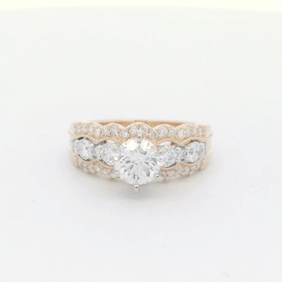 14Kt 2-Tone Gold Diamond Ring (1.60 cttw)