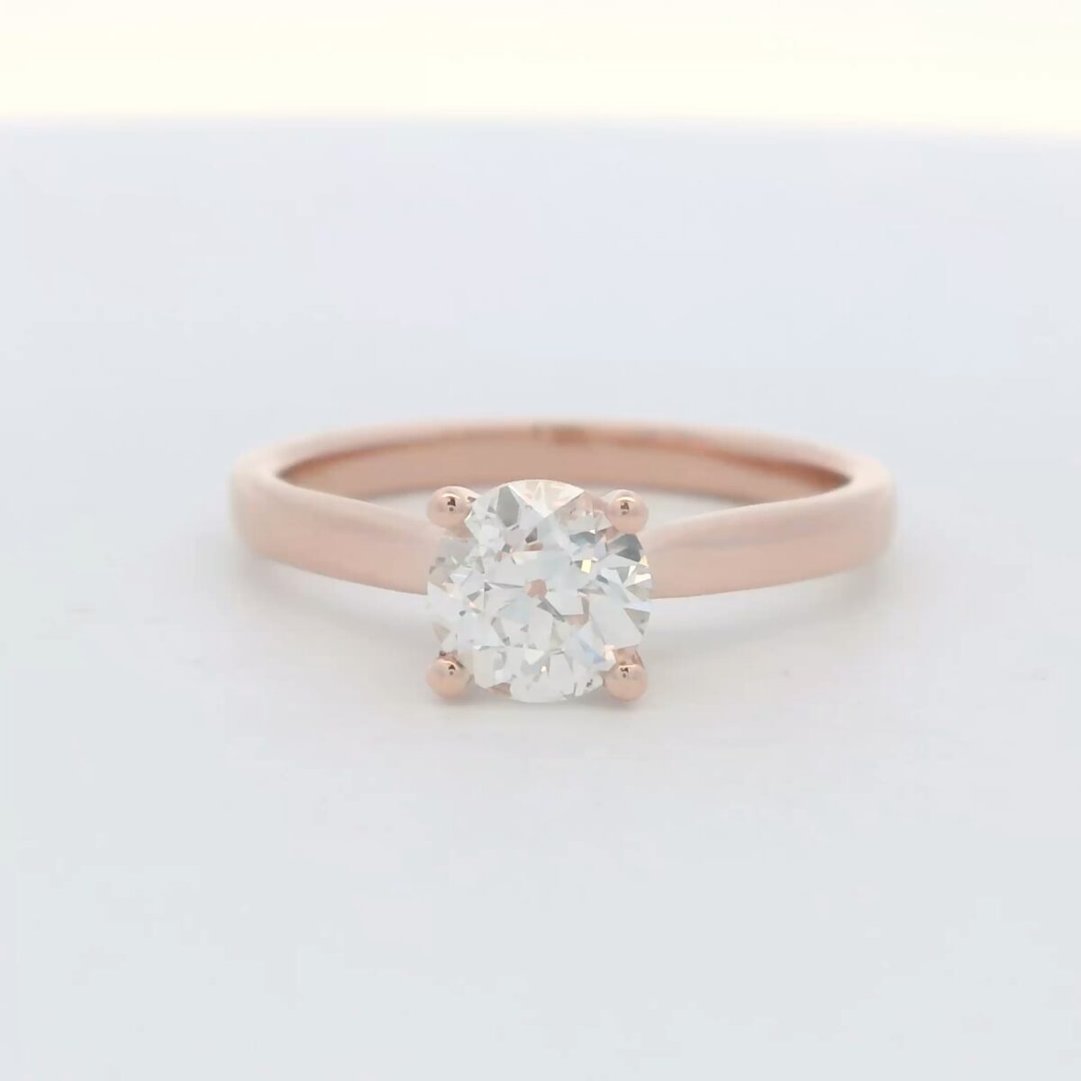 14k Rose Gold Round Solitaire Engagement Ring (.92 ct.)