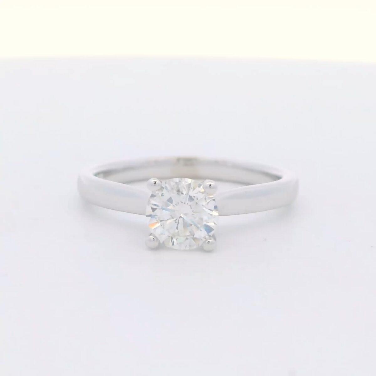 14k WG Round Solitaire Engagement Ring (.77 ct.)