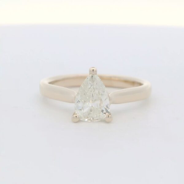 14k YG Pear Solitaire Engagement Ring (.82 ct.)