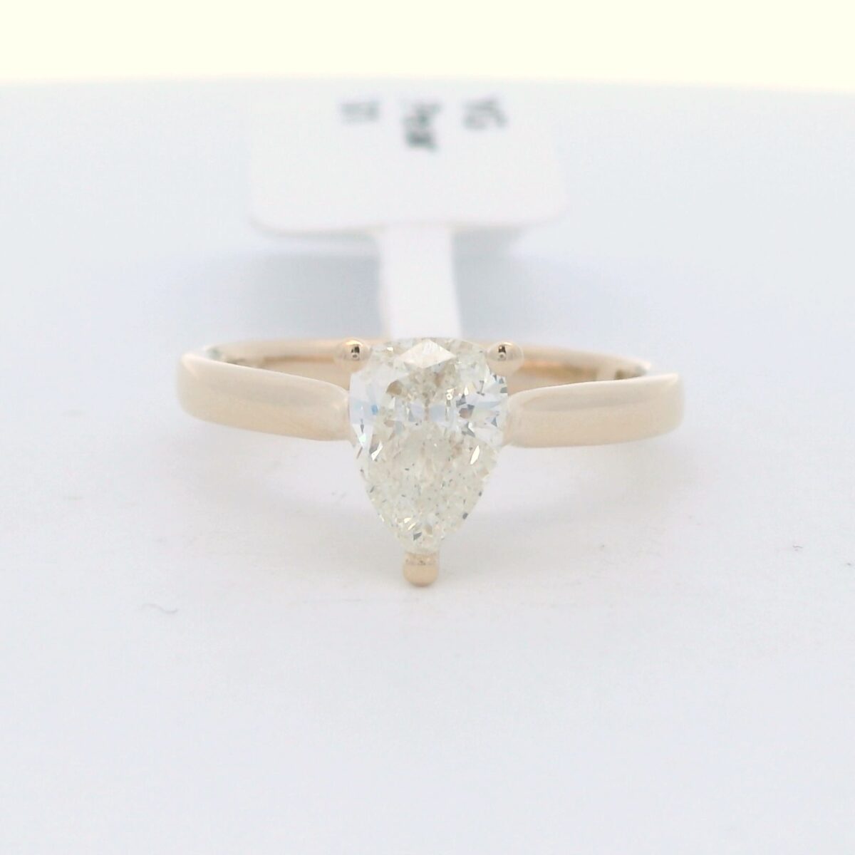 14k YG Pear Solitaire Engagement Ring (.82 ct.)