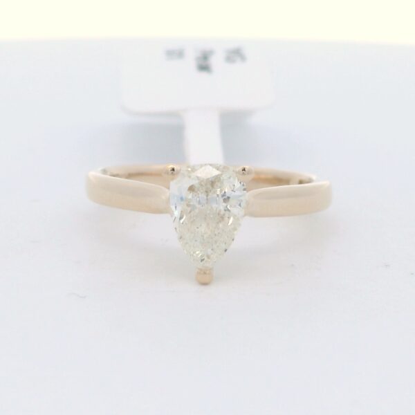 14k YG Pear Solitaire Engagement Ring (.82 ct.)