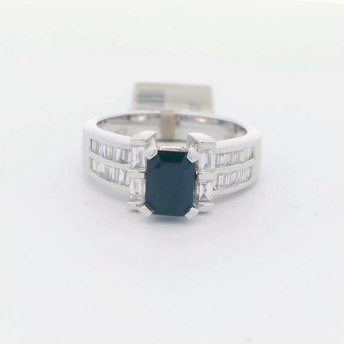 Ladies 14k WG Sapphire & Diamond Ring