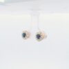 Ladies 14k Sapphire & Diamond Halo Stud Earrings