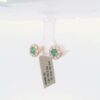 Ladies 14k Emerald & Diamond Halo Stud Earrings