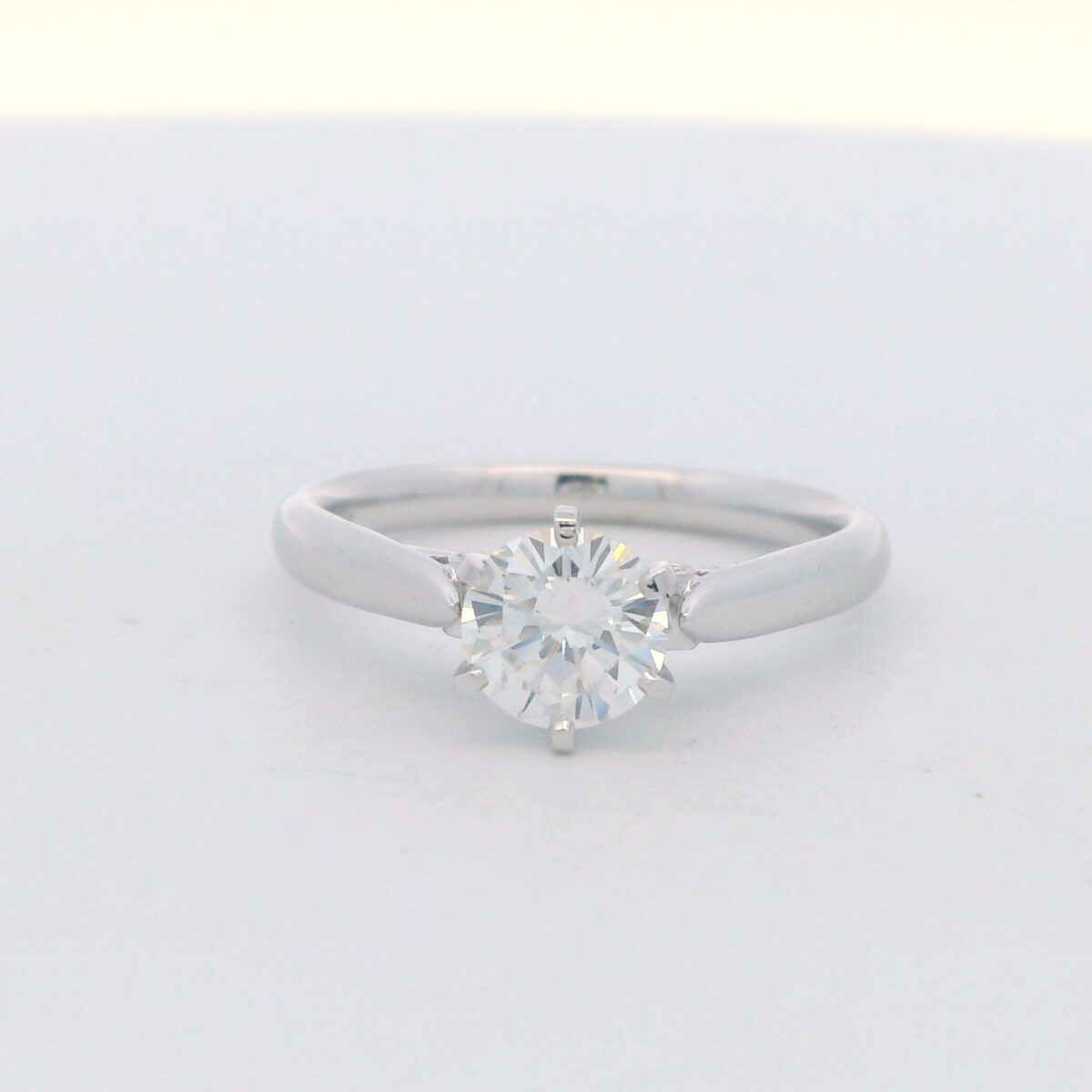 14K WG Round Diamond Solitaire Engagement Ring (.78 ct.) Style: L7485