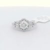 14K White Gold Diamond Engagement Ring w/ .82 ct. Round Diamond Center & Halo (.91 cttw.)