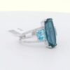 Ladies 14K White Gold Blue Topaz & Diamond Ring (6.67 cttw.) AK-D5763