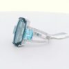 Ladies 14K White Gold Blue Topaz & Diamond Ring (6.67 cttw.) AK-D5763