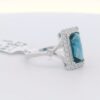 Ladies 14K White Gold London Blue Topaz & Diamond Halo Ring (1.75 cttw.) AK-D5772